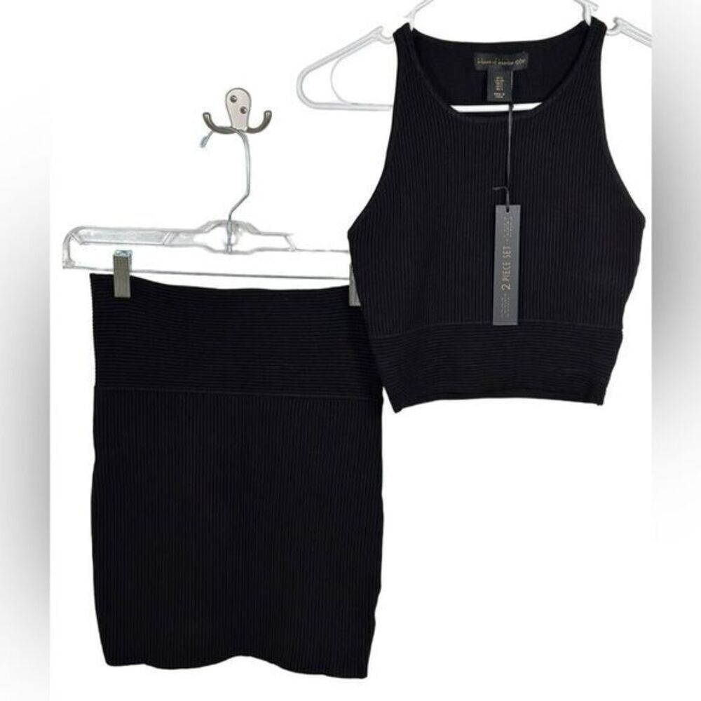 HOUSE OF HARLOW 1960 Crop Top & Pencil Skirt Set Anthropologie Black bodycon
